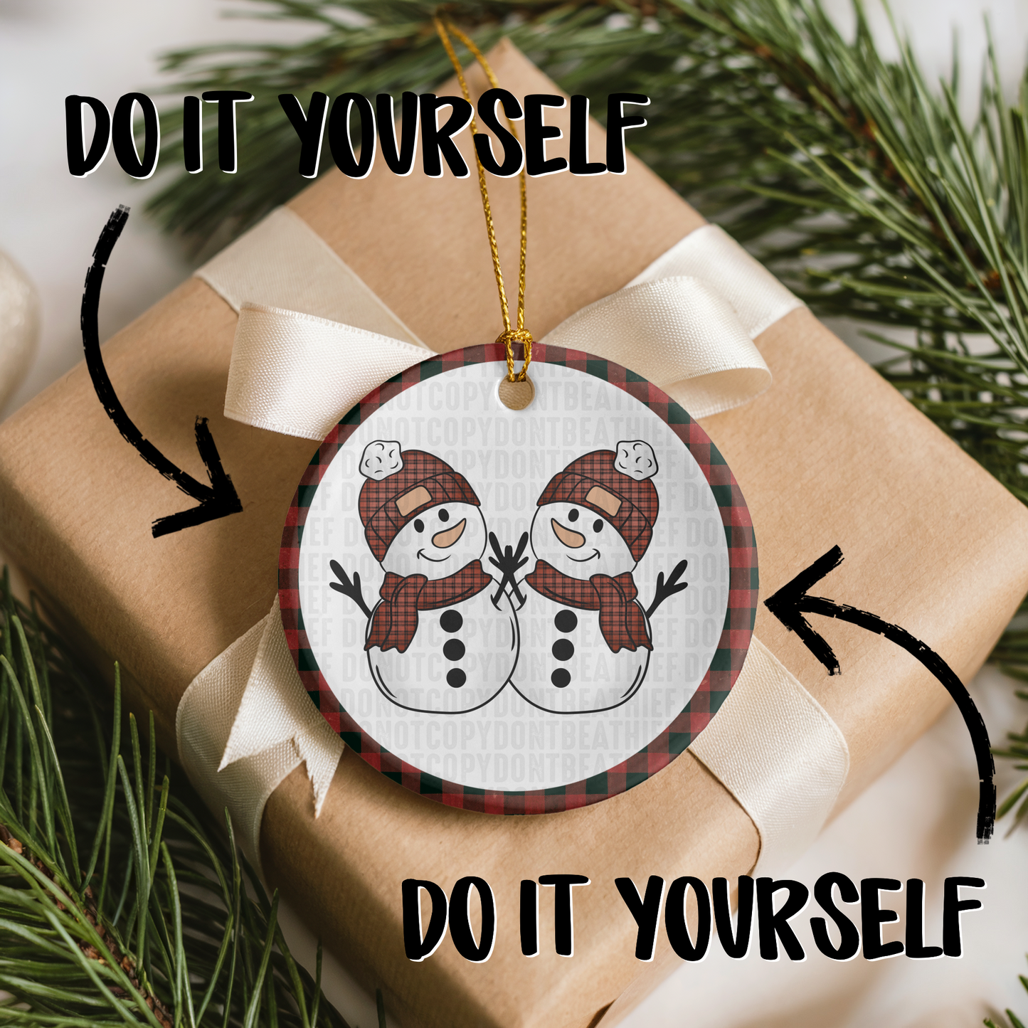 Snowman Family DIY Ornament; 2