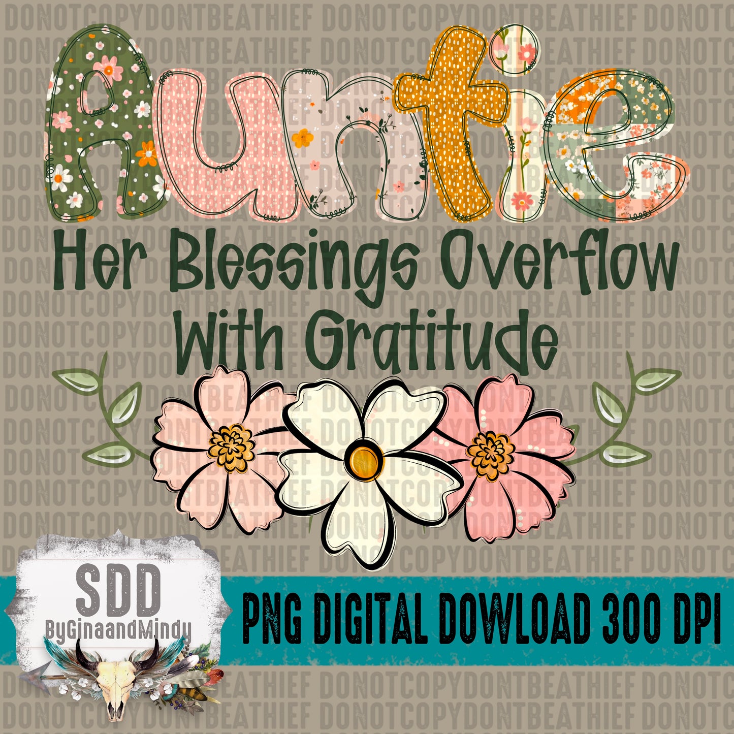 Boho Floral; Auntie