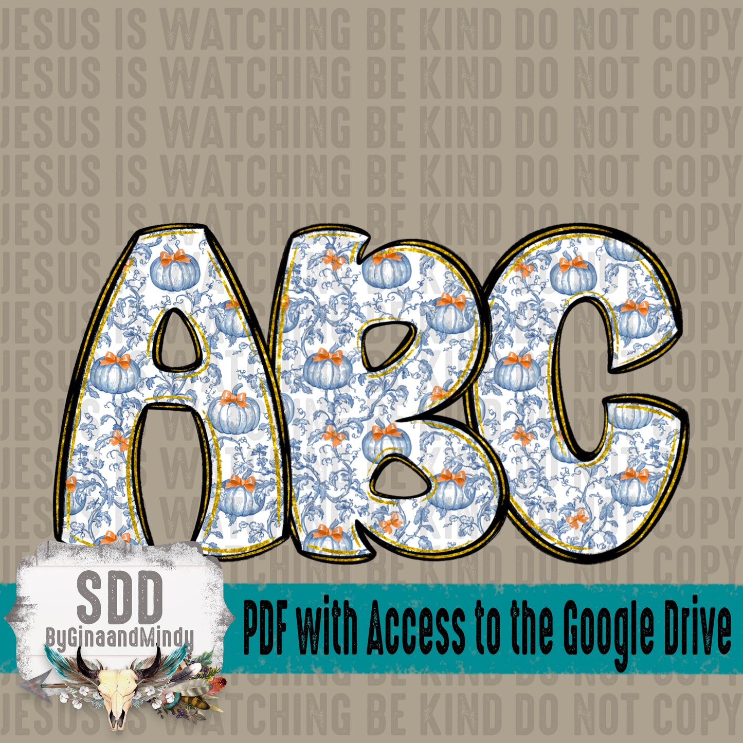 Autumn Toile De Juoy Doodle Alpha (1 Set Uppercase & Lowercase, 0-9, + Special Characters)