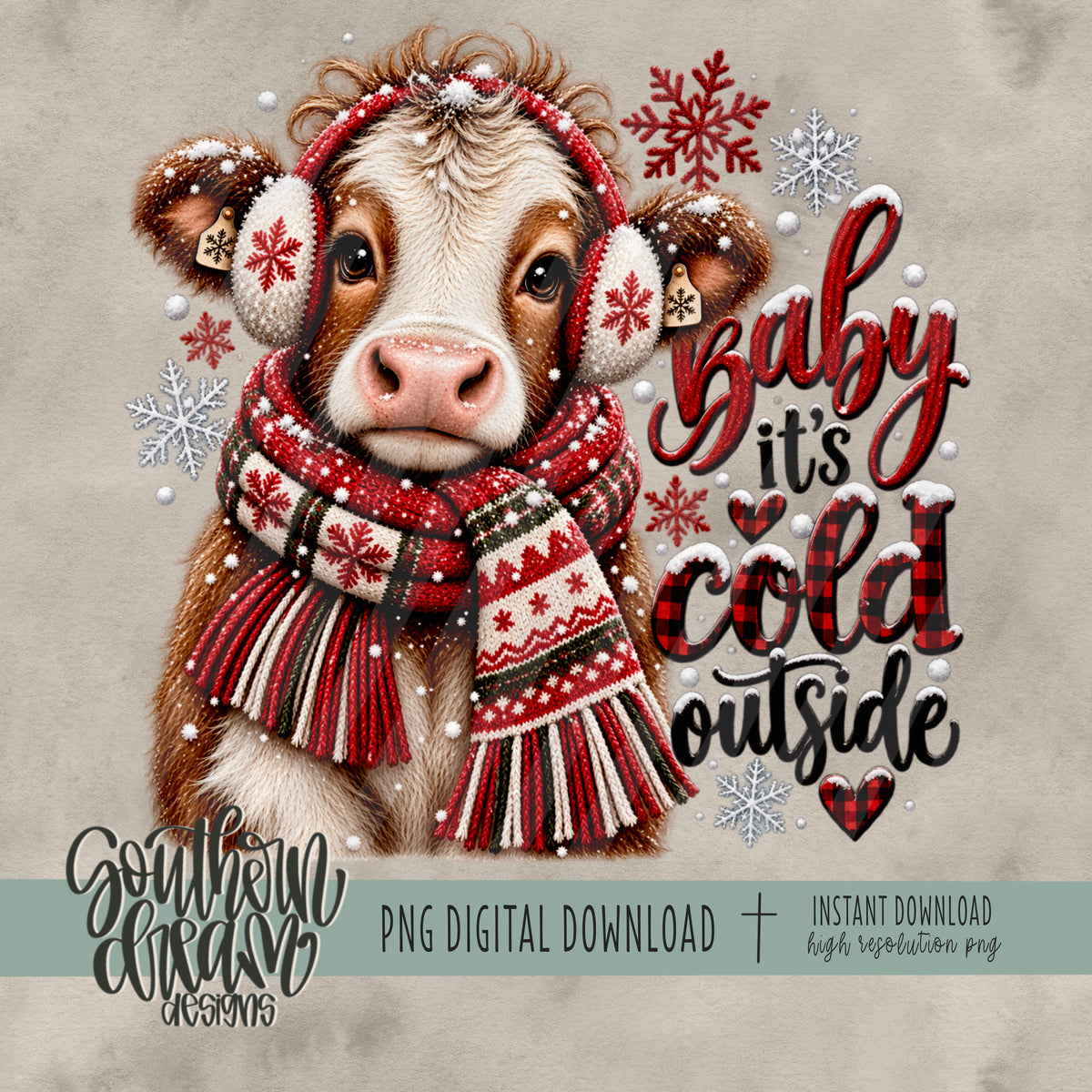 It's Cold Outside Christmas Cow