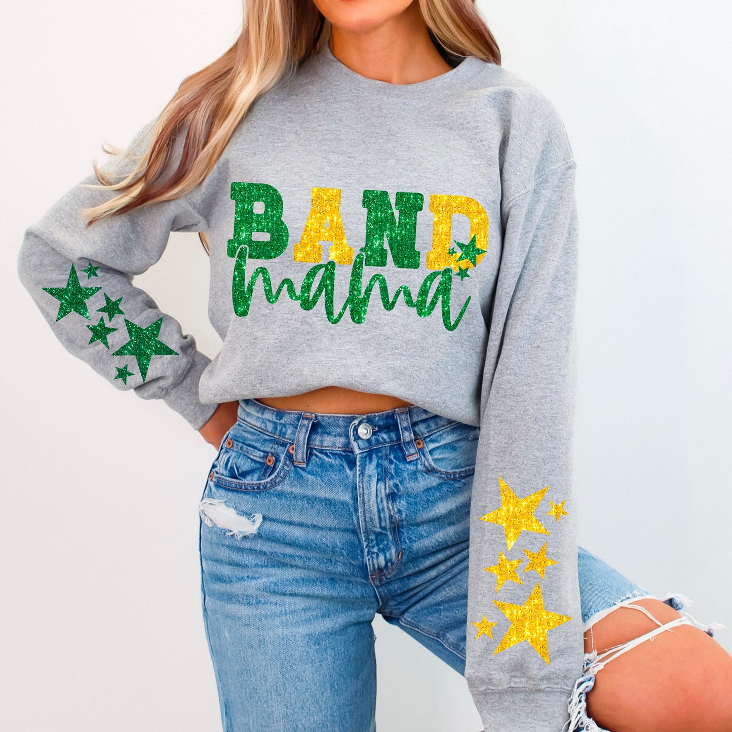 Band Mama Bundle With Stars; Green & Yellow Gold