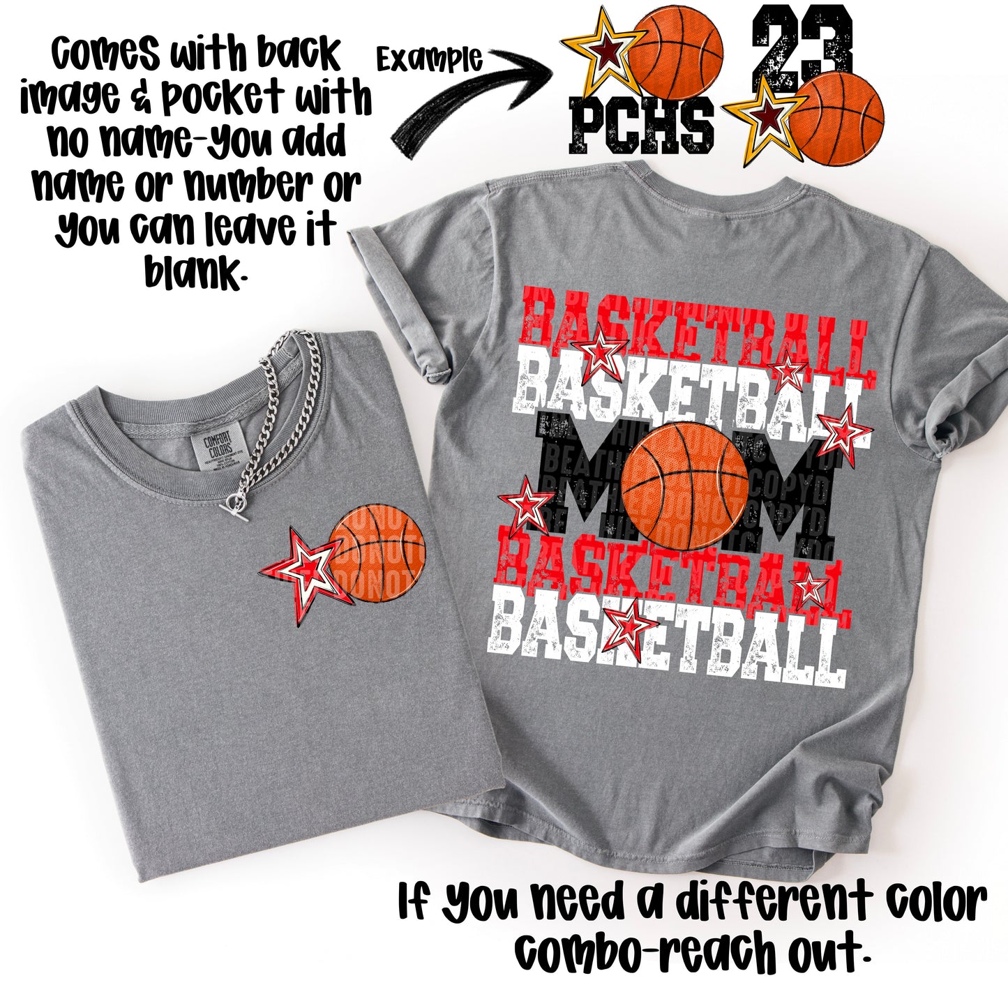 Basketball Mom; Red & White