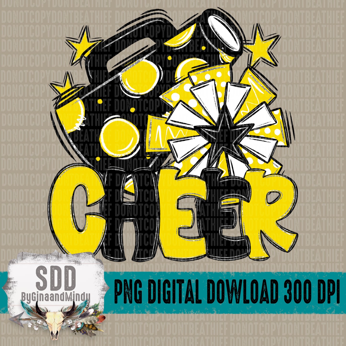 Cheer Bundle; Black & Yellow