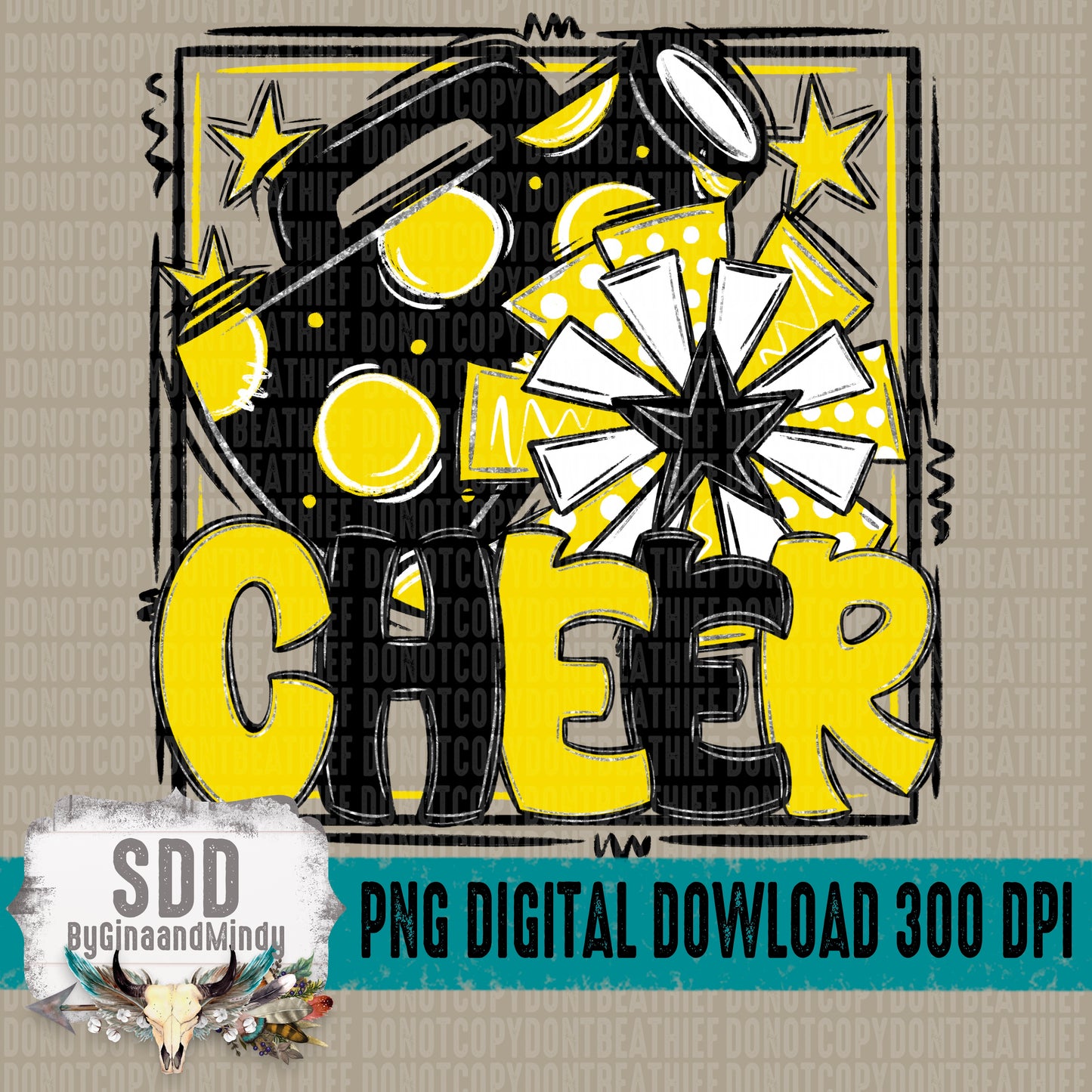 Cheer Bundle; Black & Yellow