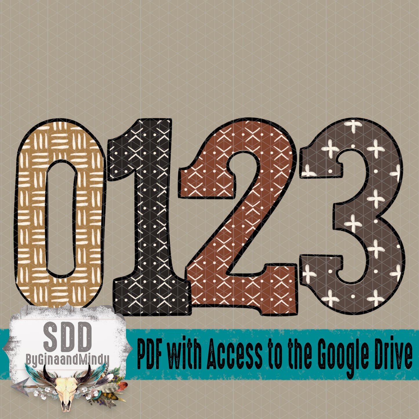 Boho Western Alpha (4 Sets Uppercase, 0-9)