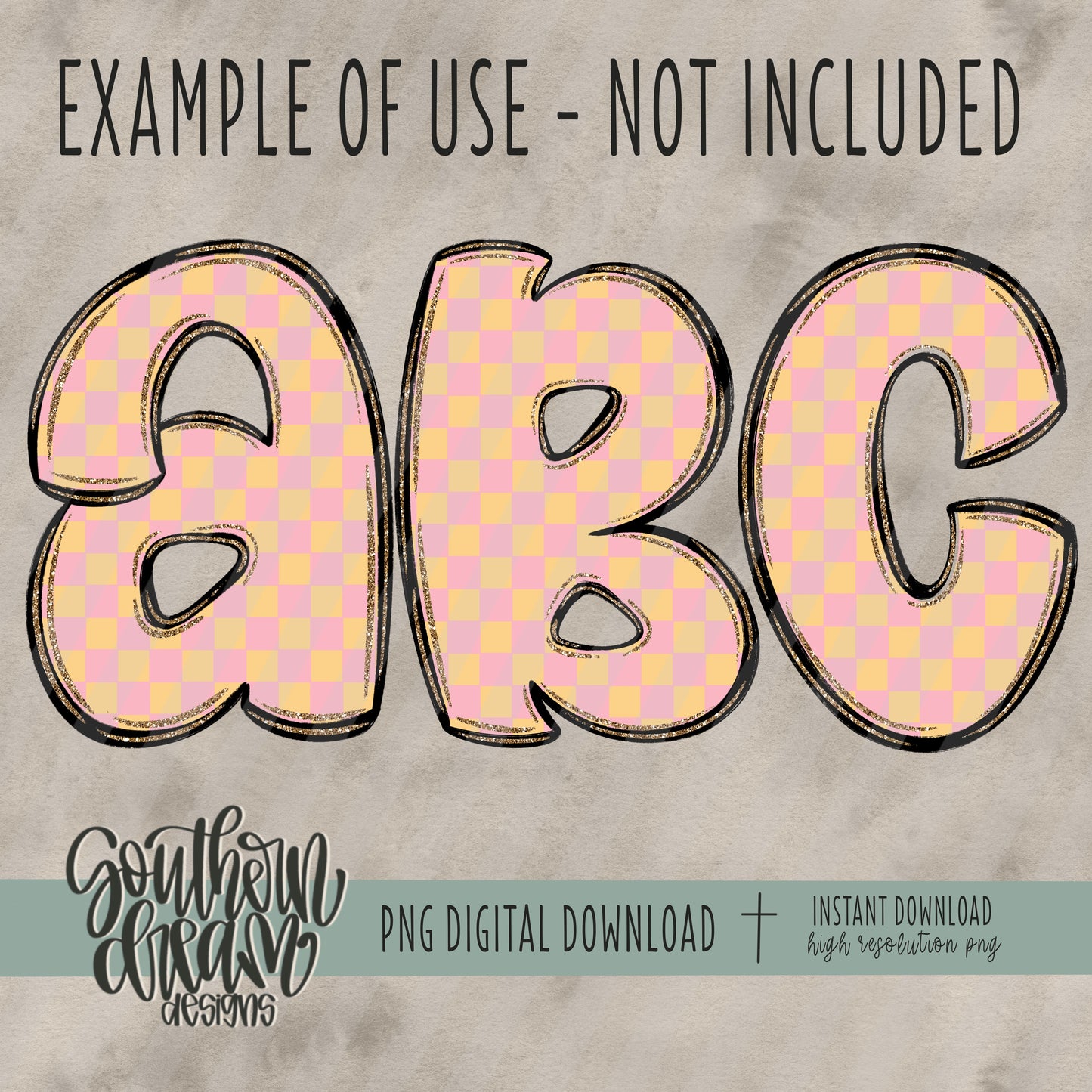 Boho Glam Checkered Digital Paper (Not Seamless)
