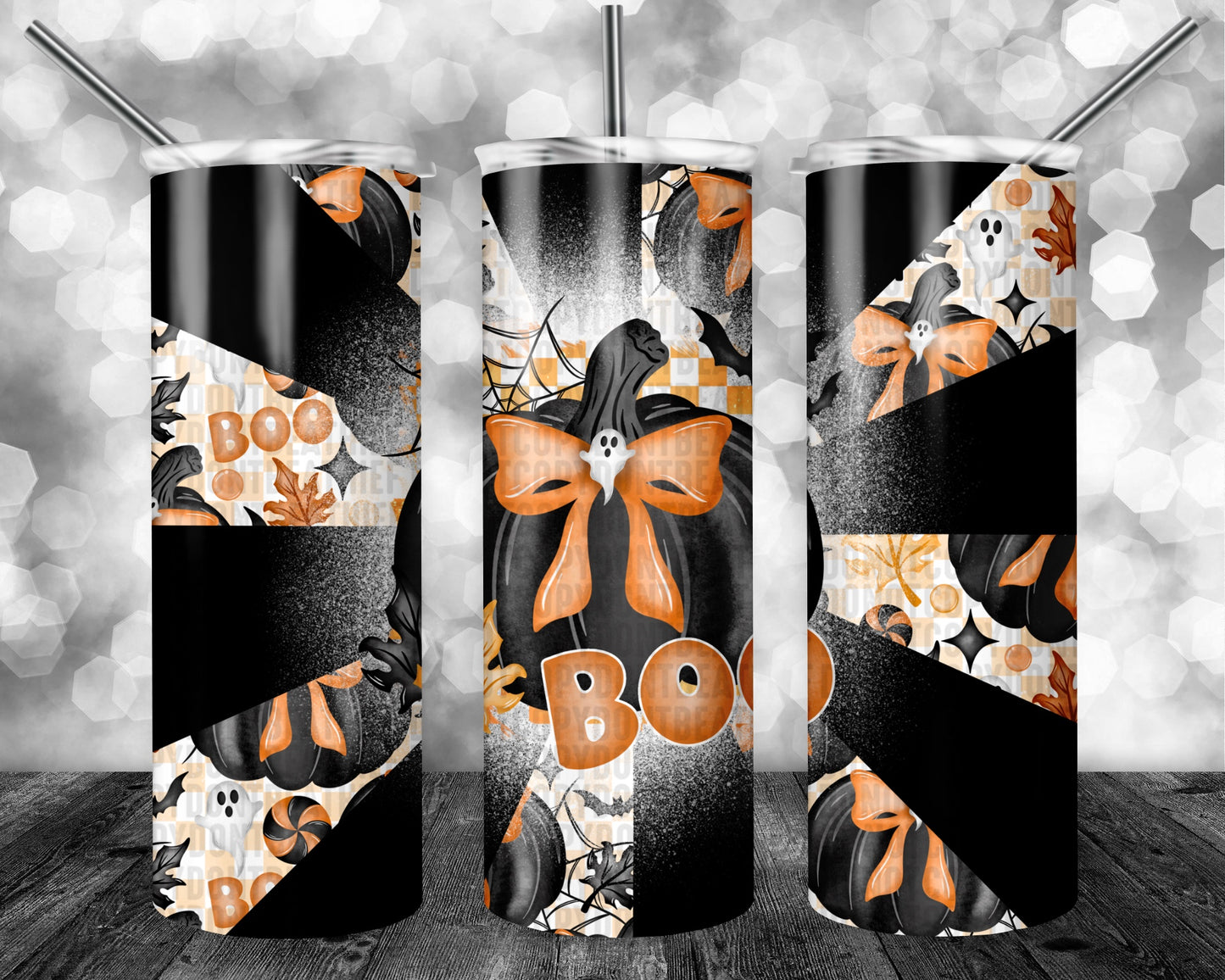 Boo Black & Orange Pumpkin 20oz Tumbler