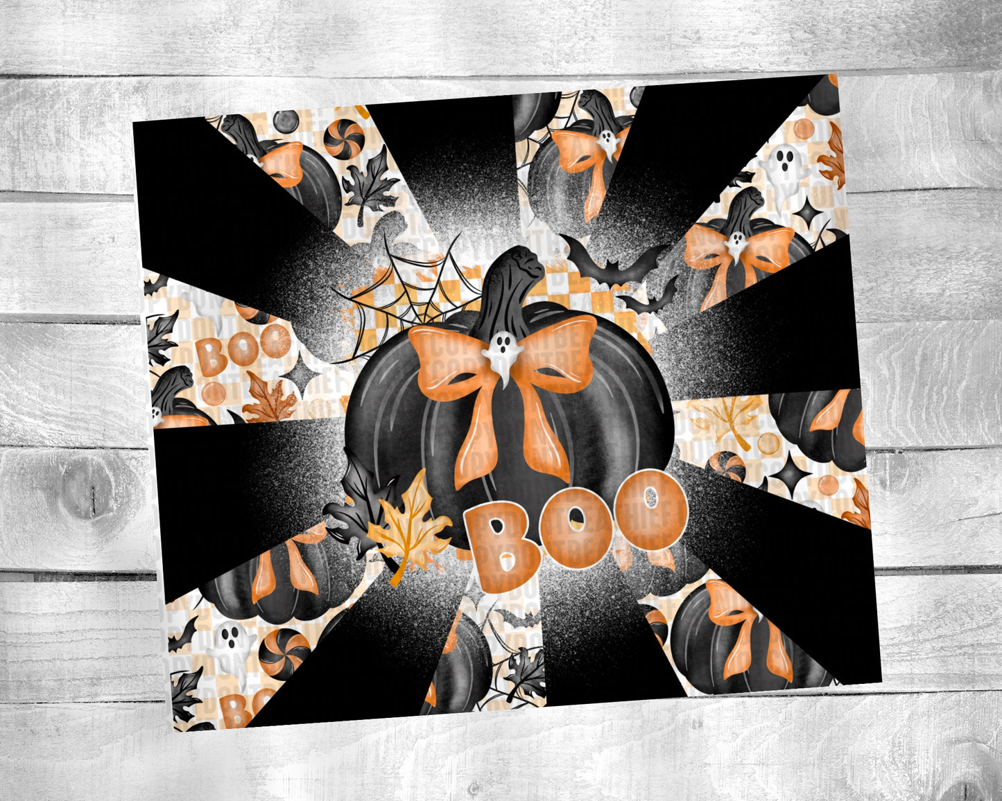Boo Black & Orange Pumpkin 20oz Tumbler
