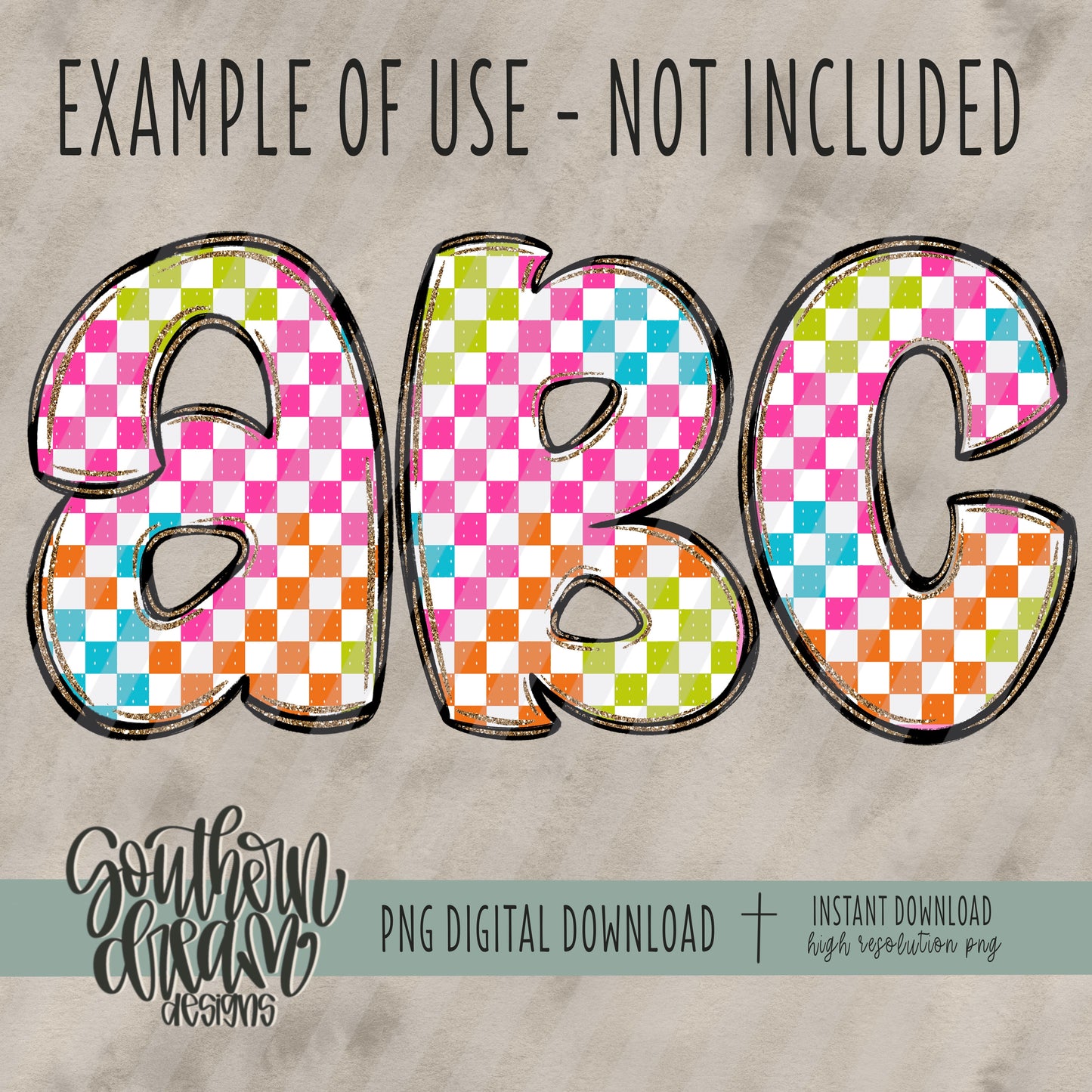 Bright Summer Checkered 2 Digital Paper (Not Seamless)