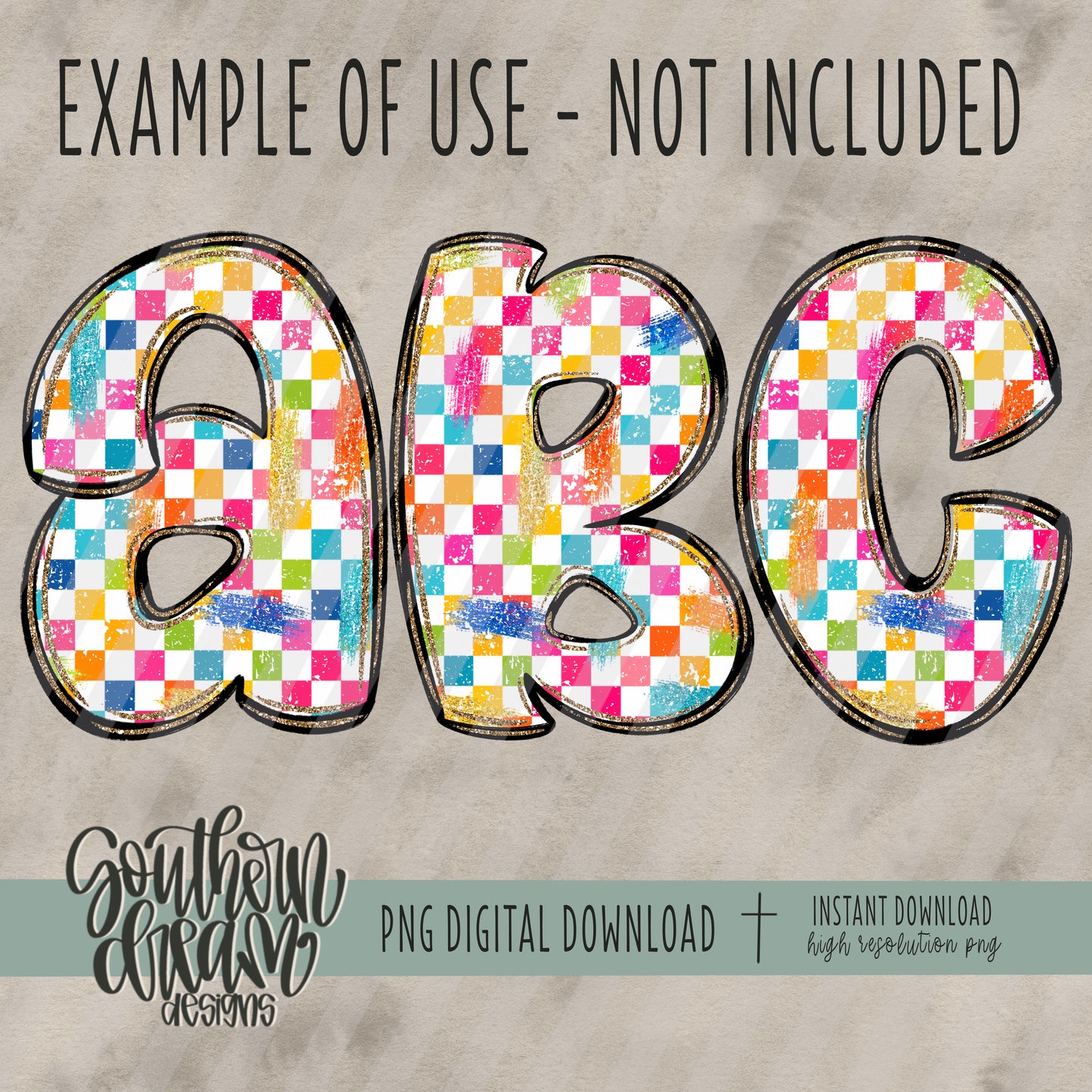 Bright Summer Checkered Digital Paper (Not Seamless)