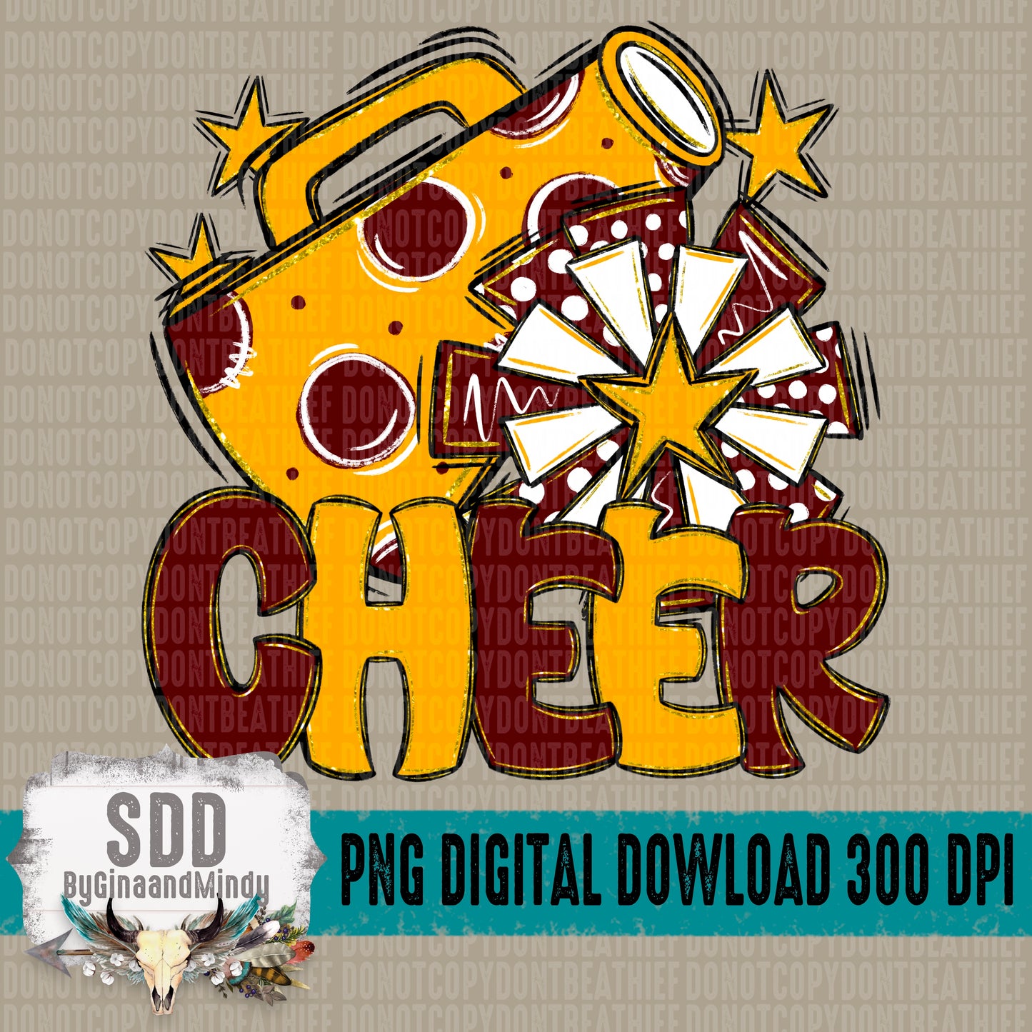 Cheer Bundle; Burgundy and Yellow Gold