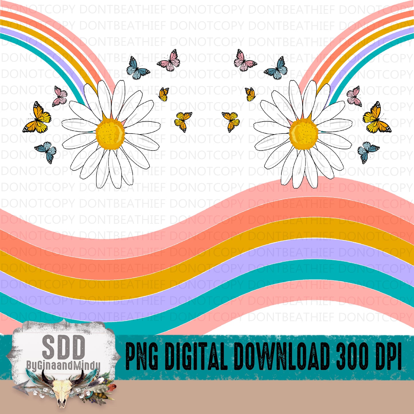 Butterfly Rainbow Digital 20 oz Tumbler