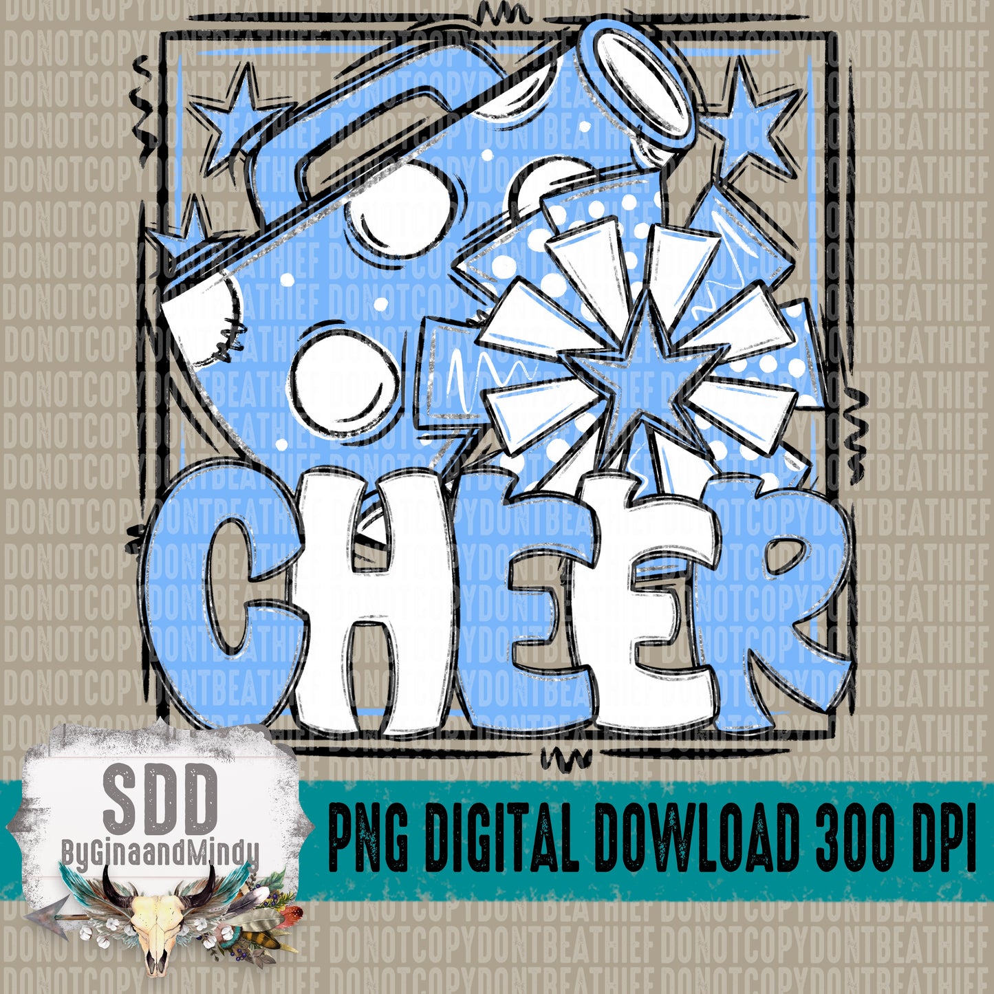Cheer Bundle; Columbia Blue & White