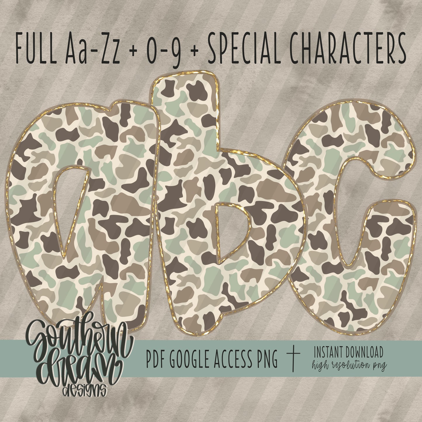 Duck Camo Doodle Alpha (1 Set Aa-Zz, 0-9, Special Characters)