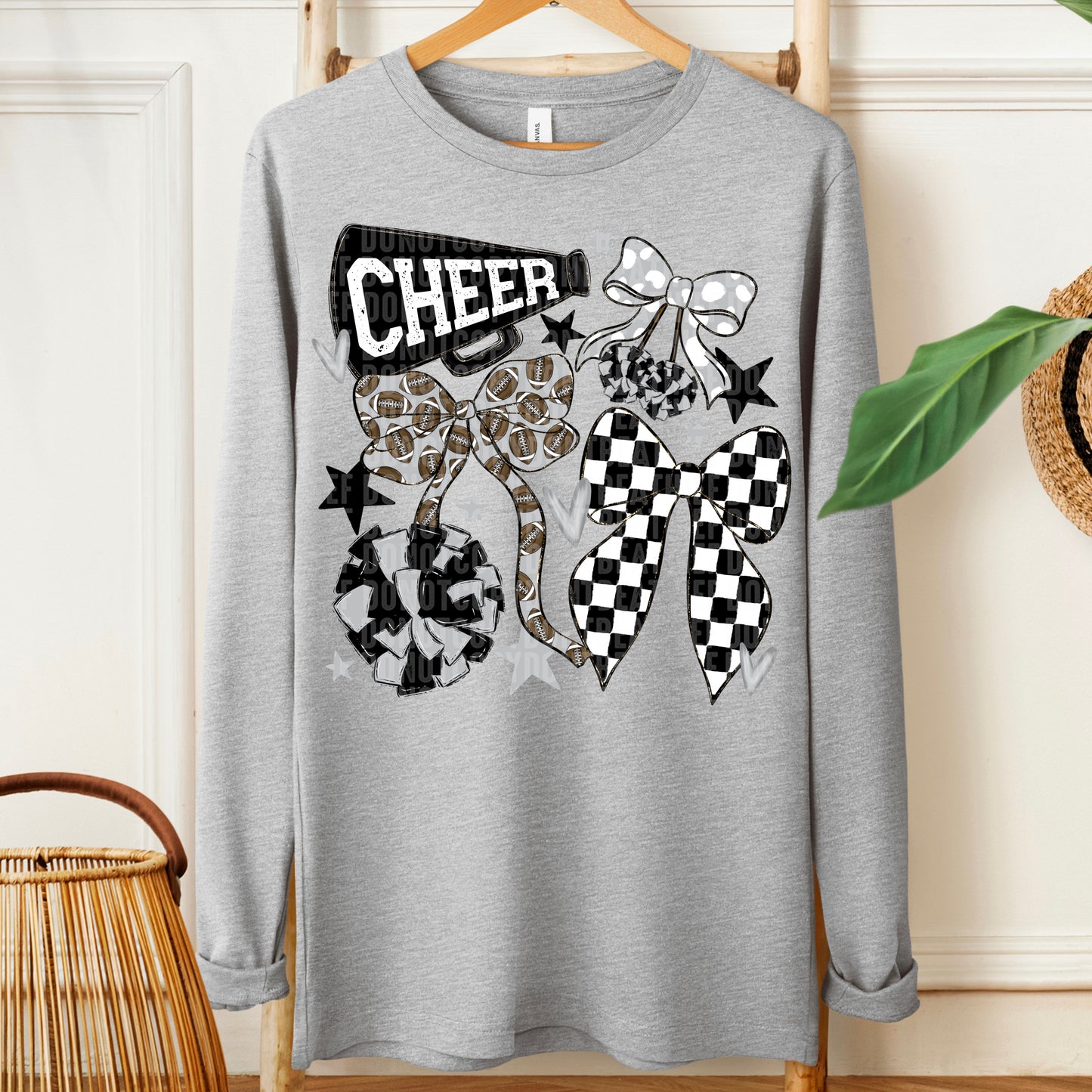 Cheer Bows; Black & Silver