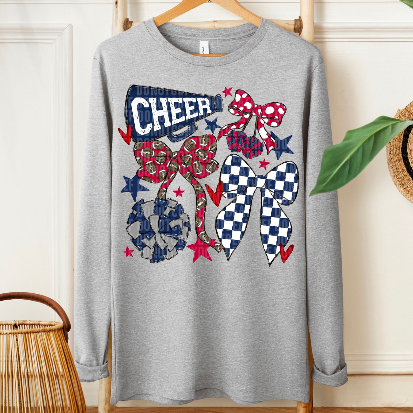Cheer Bows; Cardinal Red & Navy Blue