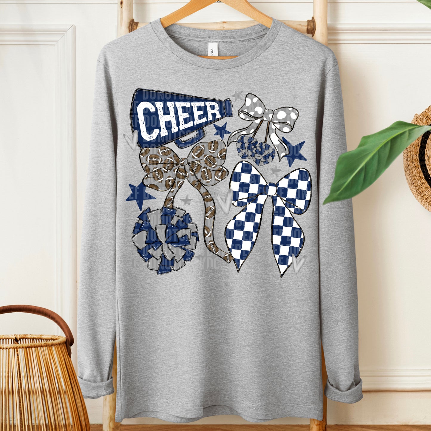 Cheer Bows; Navy Blue & Grey
