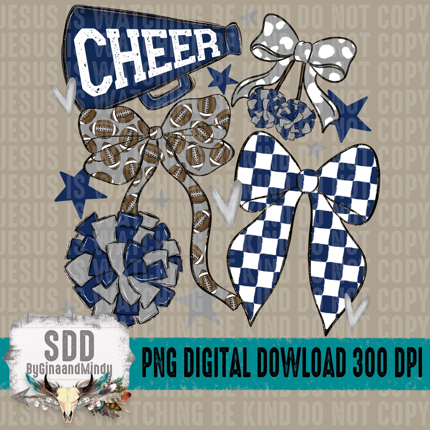 Cheer Bows; Navy Blue & Grey