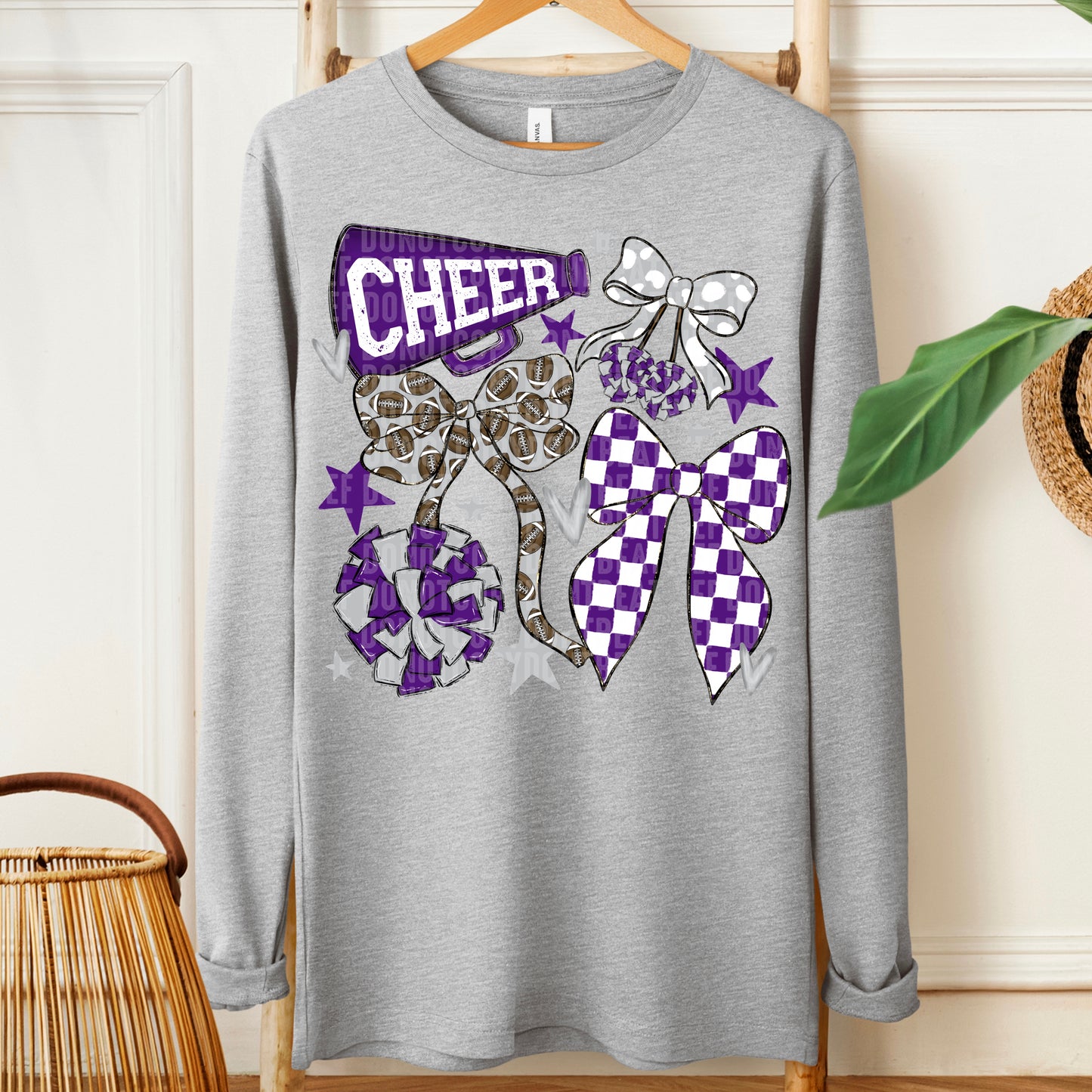 Cheer Bows; Purple & Silver