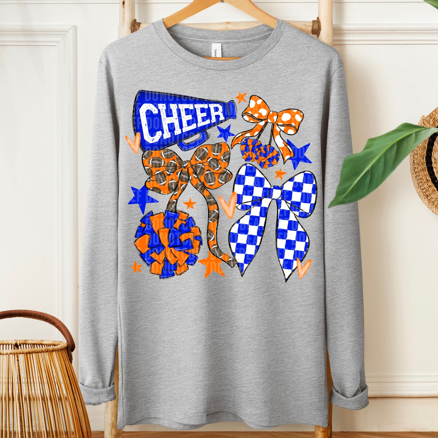 Cheer Bows; Royal Blue & Orange