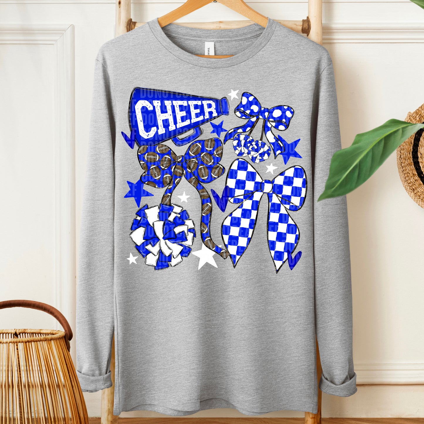 Cheer Bows; Royal Blue & White