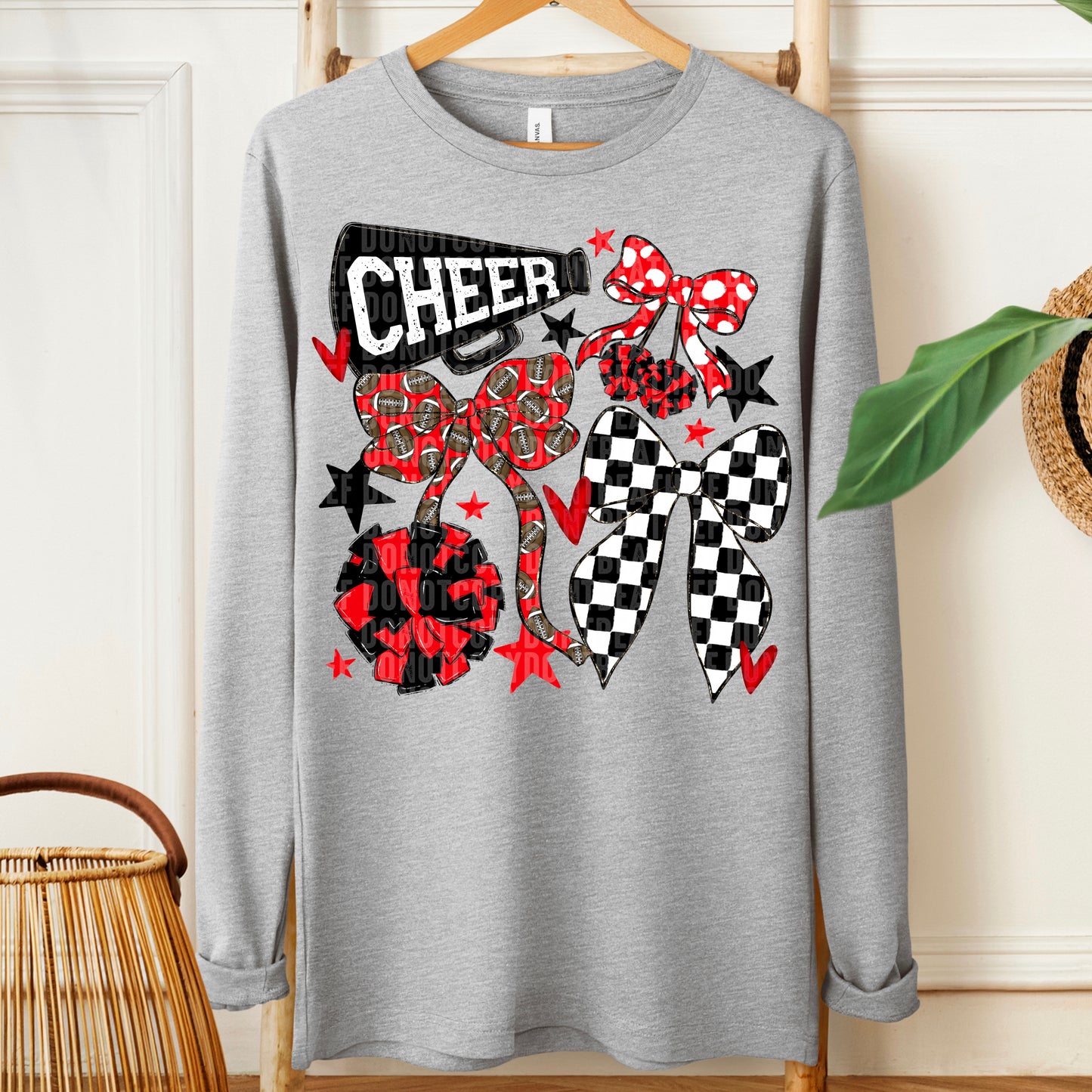 Cheer Bows; Red & Black