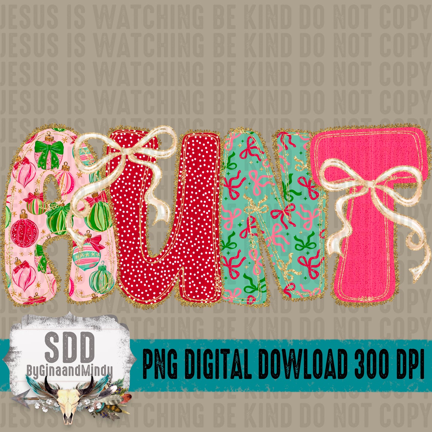 Christmas Bow Lace Collection; Aunt