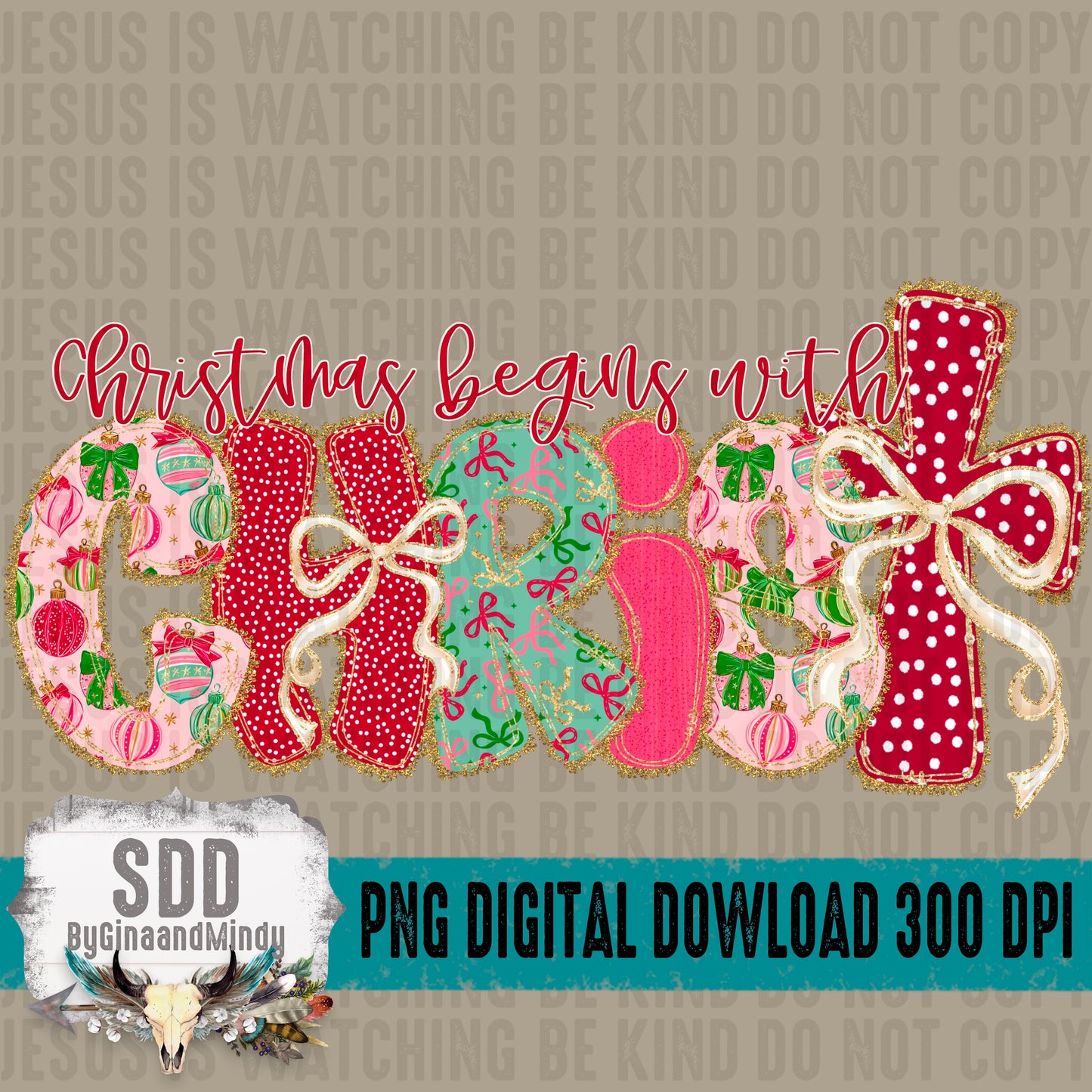 Christmas Bow Lace Collection; Christmas begins with Christ