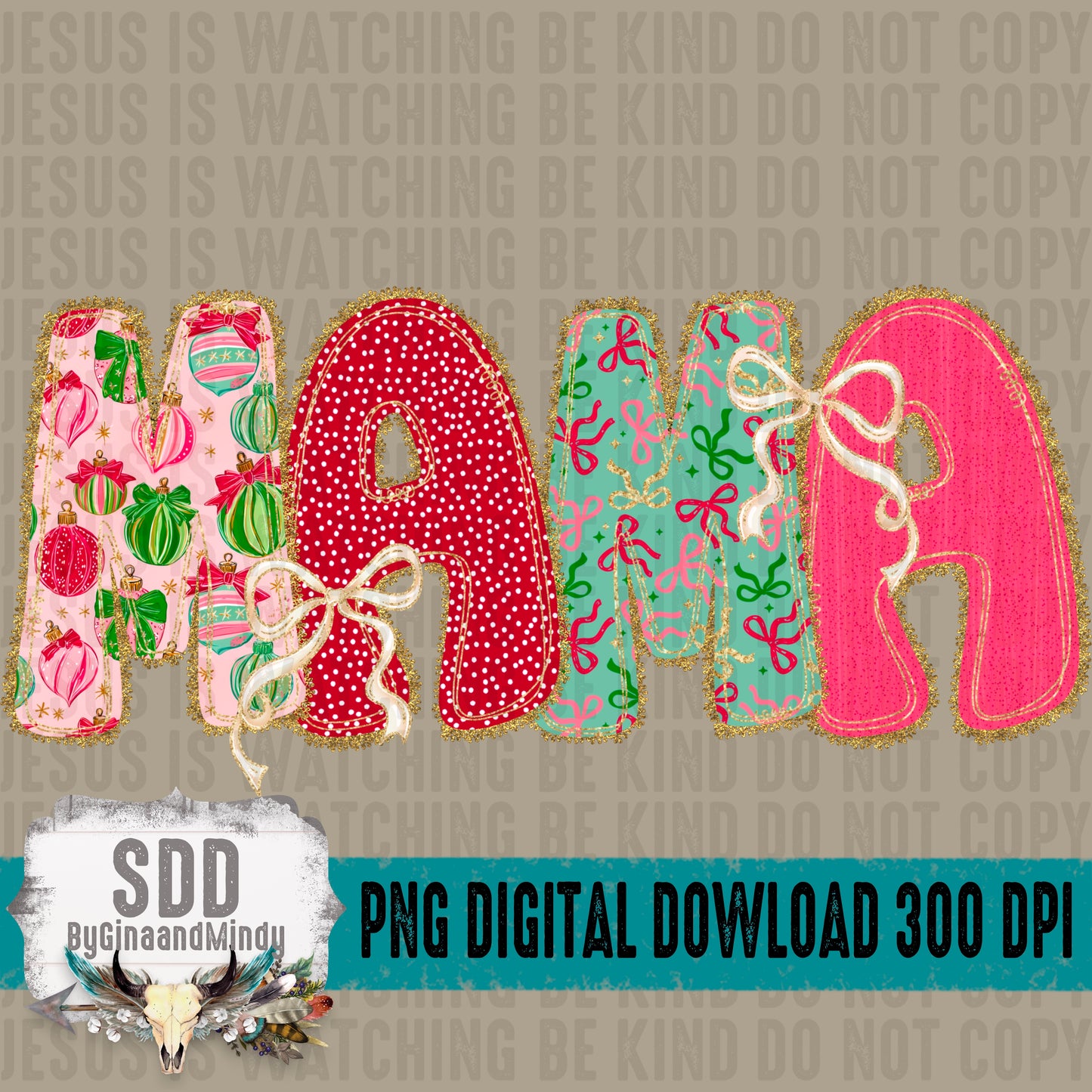 Christmas Bow Lace Collection; Mama