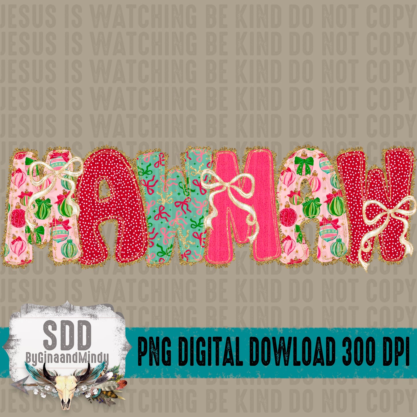 Christmas Bow Lace Collection; Mawmaw