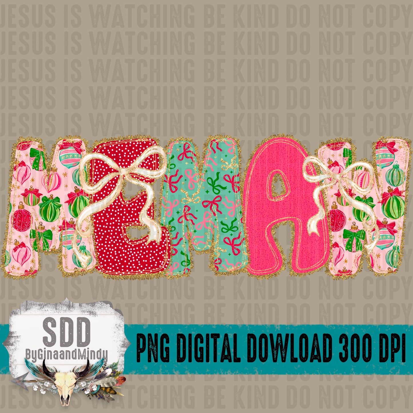 Christmas Bow Lace Collection; Memaw