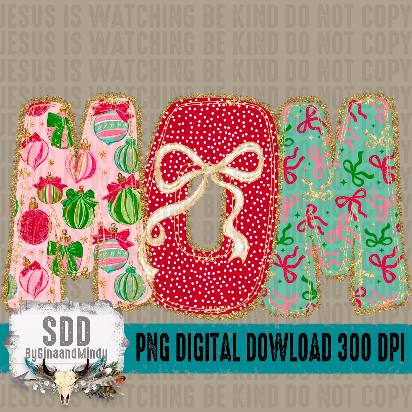 Christmas Bow Lace Collection; Mom