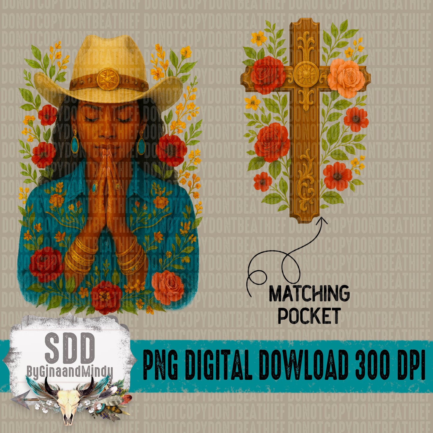 Praying Cowgirl Bundle; Light, Medium, Dark Skin