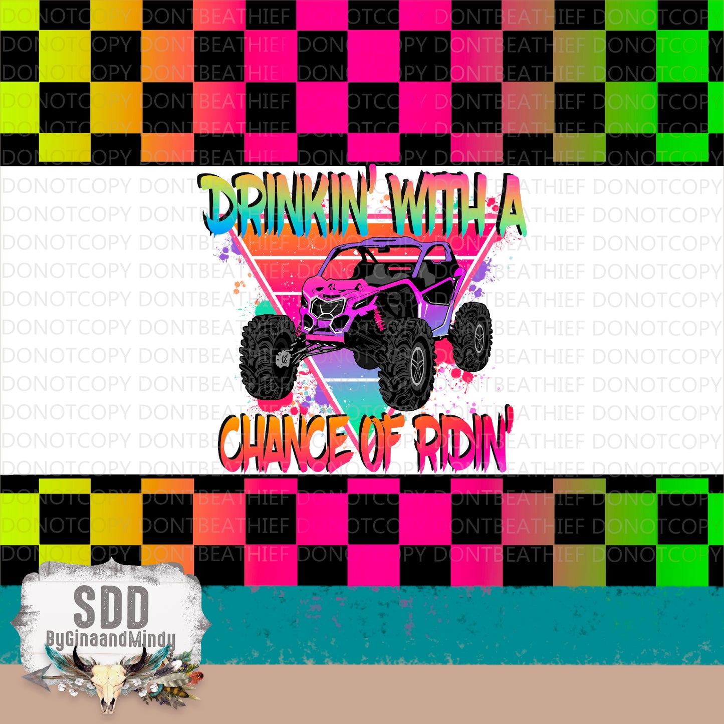 Drinkin' With A Chance of Riding 20 oz Tumbler Wrap