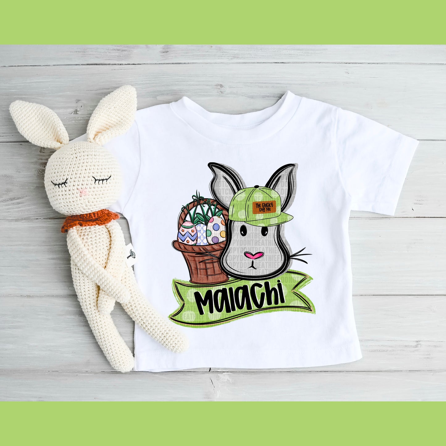 Boy Bunny Name Plate (DIY Personalization)