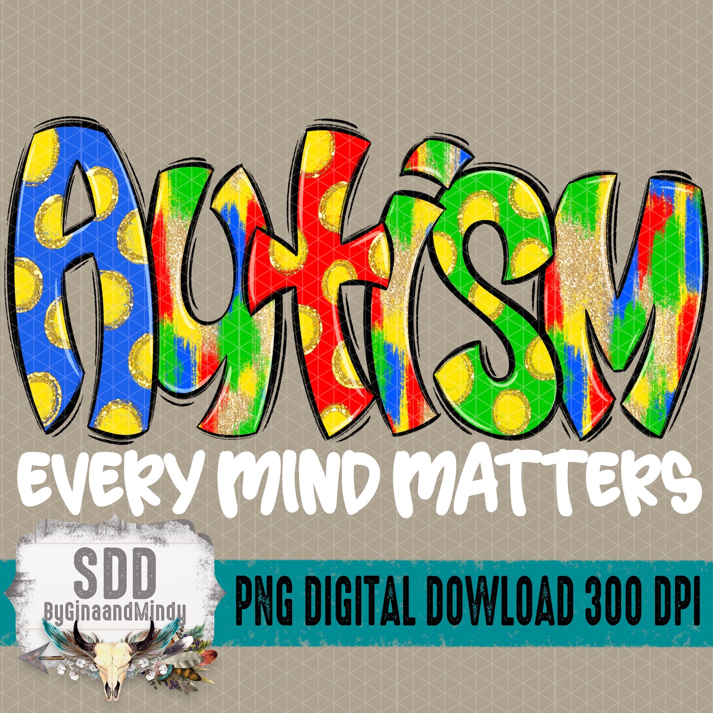 Autism Doodle every mind matters Bundle