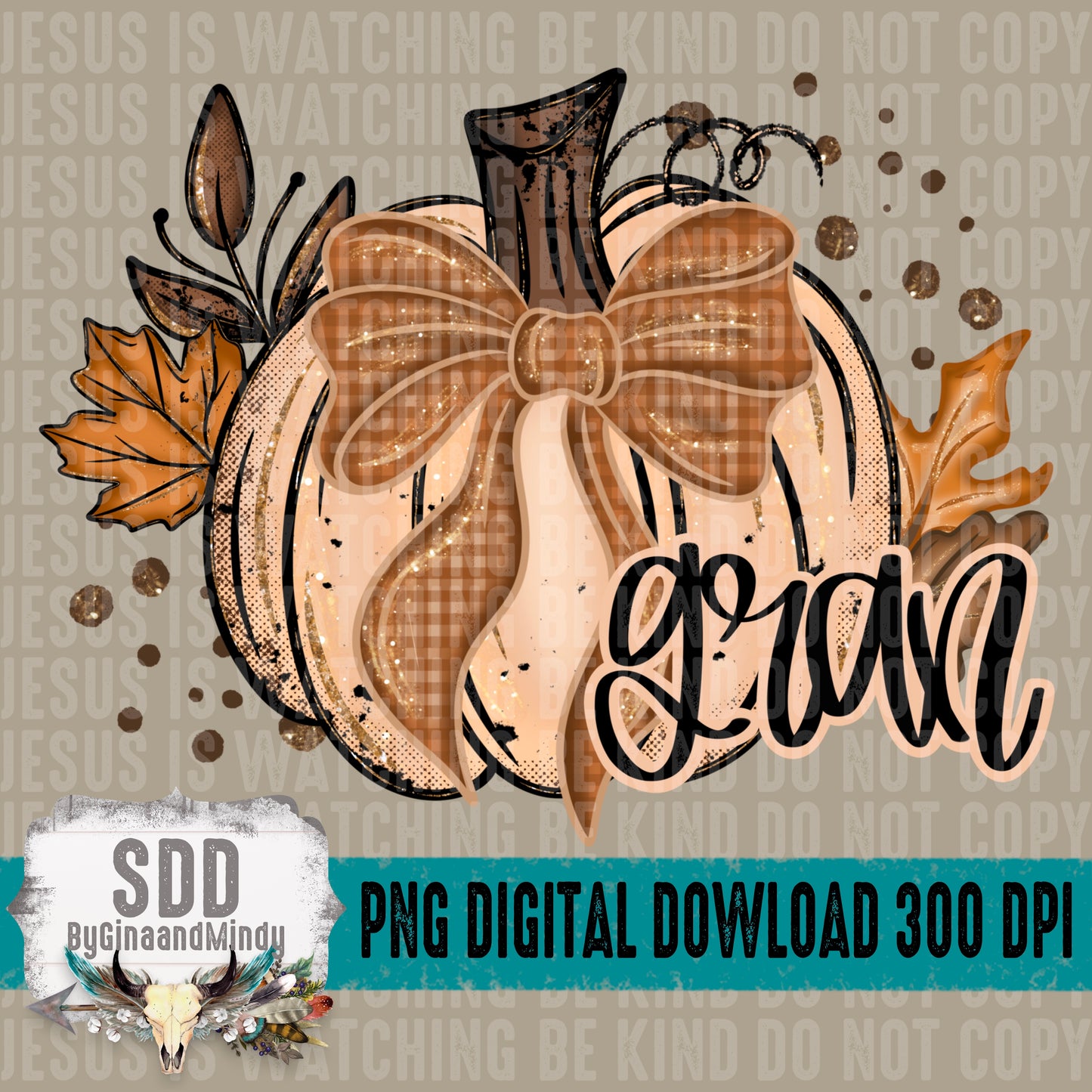 Fall Glitter Pumpkin; Gran
