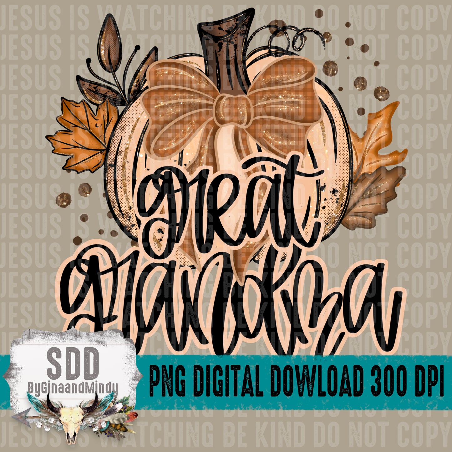 Fall Glitter Pumpkin; Great Grandma