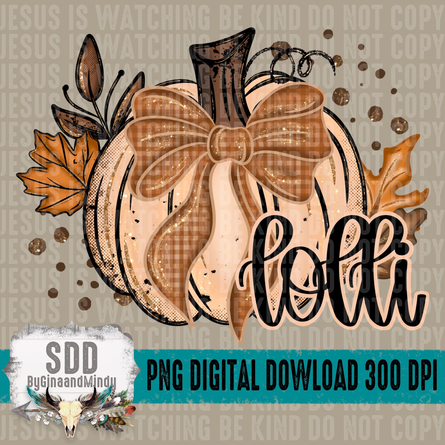Fall Glitter Pumpkin; Lolli