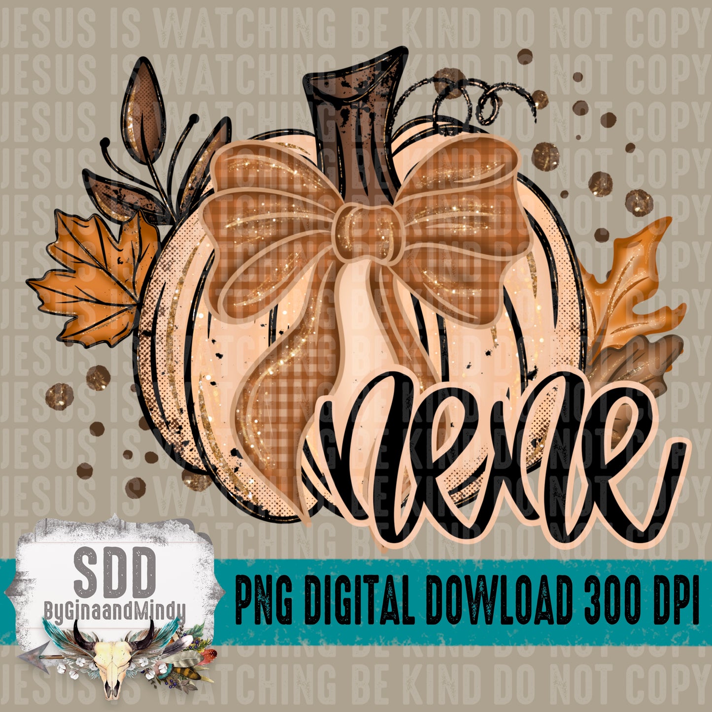 Fall Glitter Pumpkin; Nene