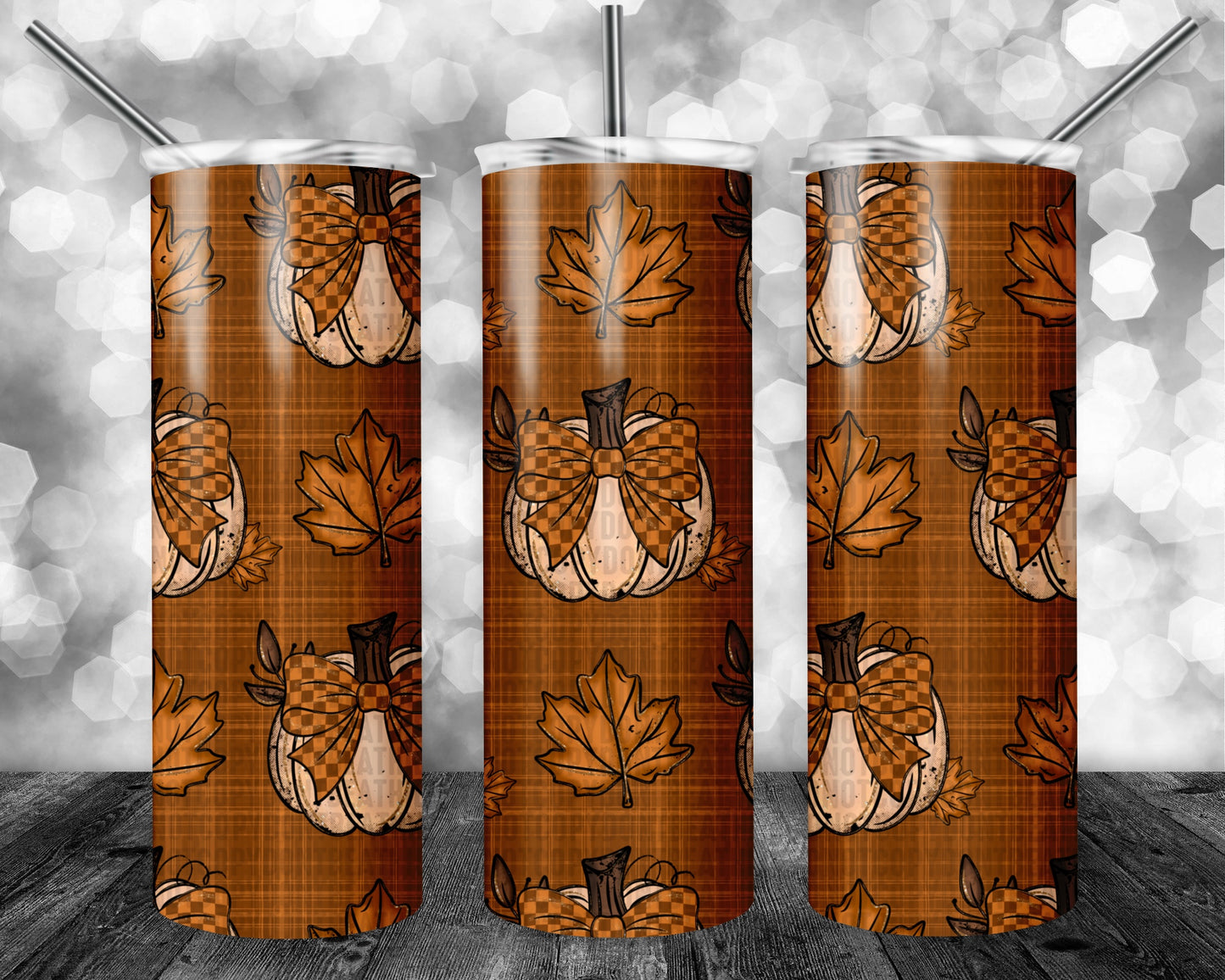 Fall Glitter Pumpkins Seamless Bundle
