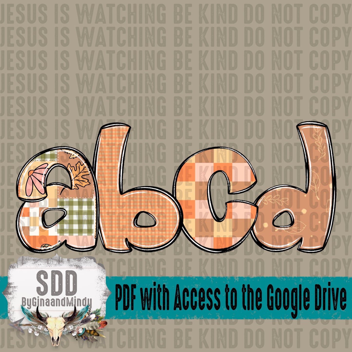 Fall Patches & Doodle Alpha (4 Set Uppercase & Lowercase, 0-9, + Special Characters)