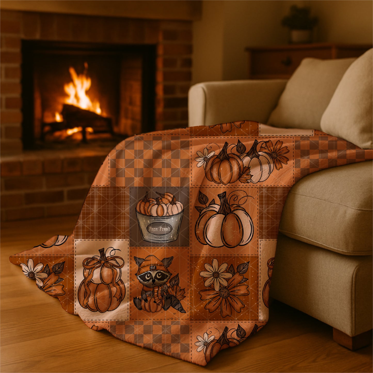 Fall Raccoon Seamless Bundle
