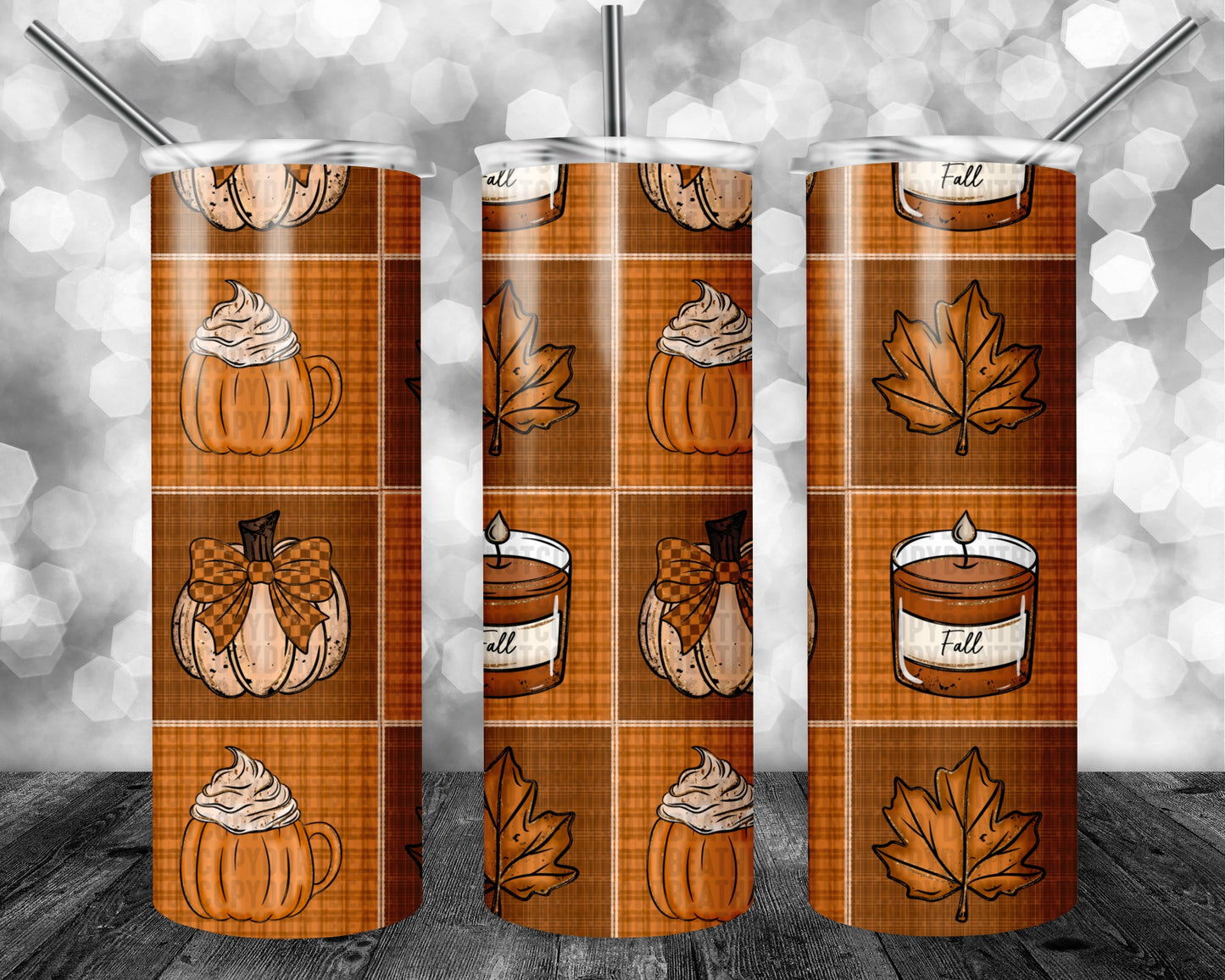 Fall Patchwork Doodle Seamless Bundle