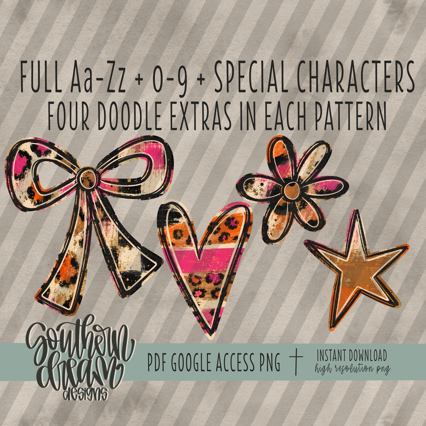 Fall in Love with Fall Leopard Alpha (4 Sets Aa-Zz, 0-9, Special Characters, Special Shapes)