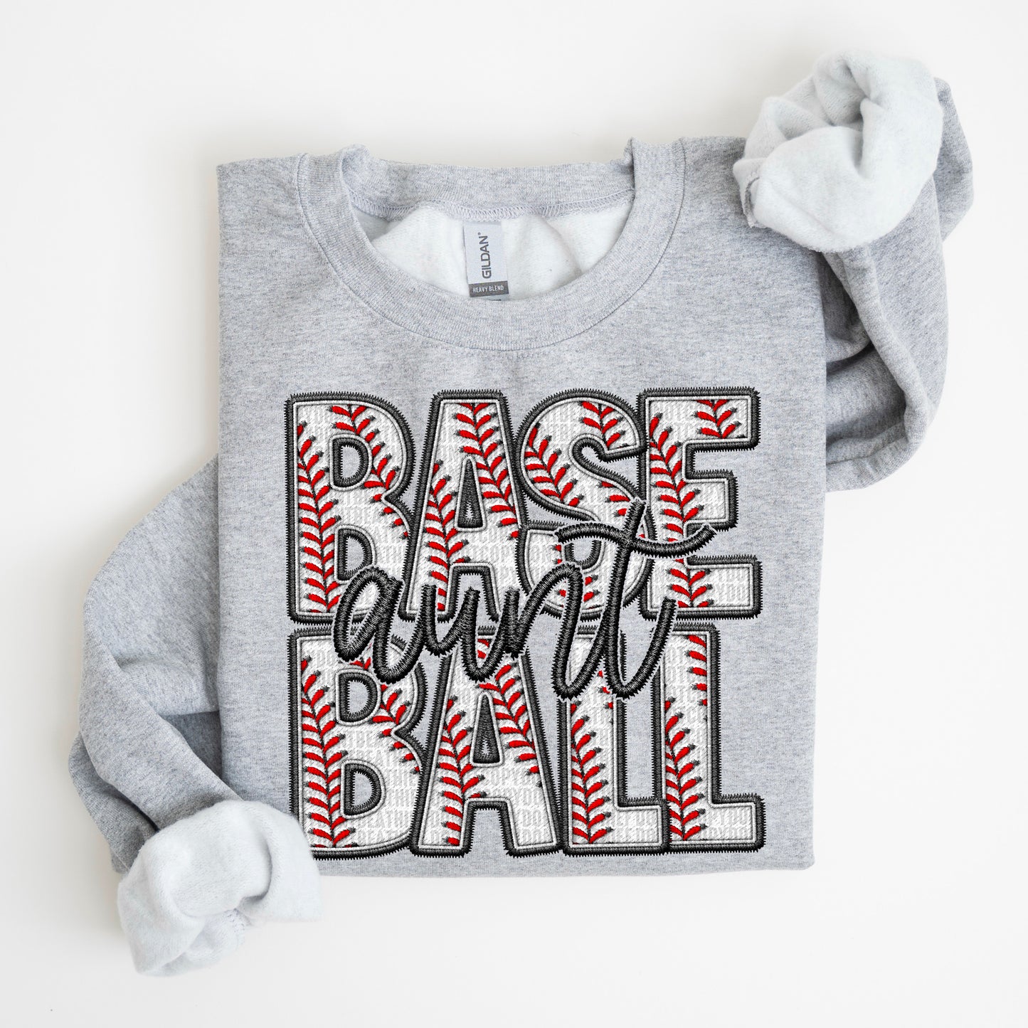 Faux Embroidery Baseball; Aunt