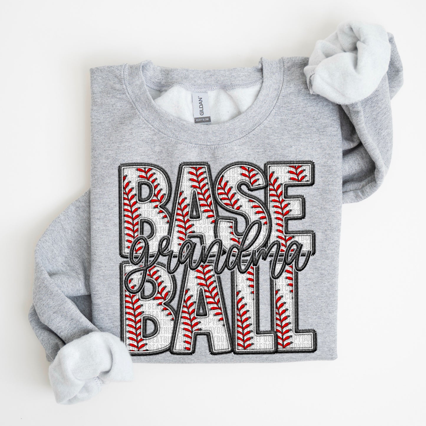 Faux Embroidery Baseball; Grandma