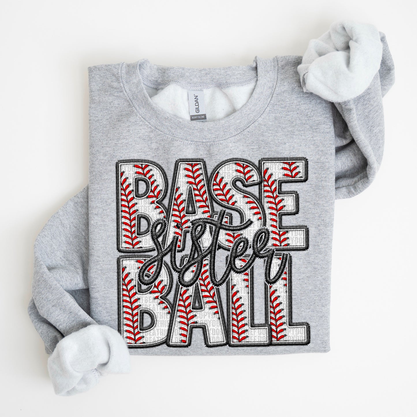 Faux Embroidery Baseball; Sister