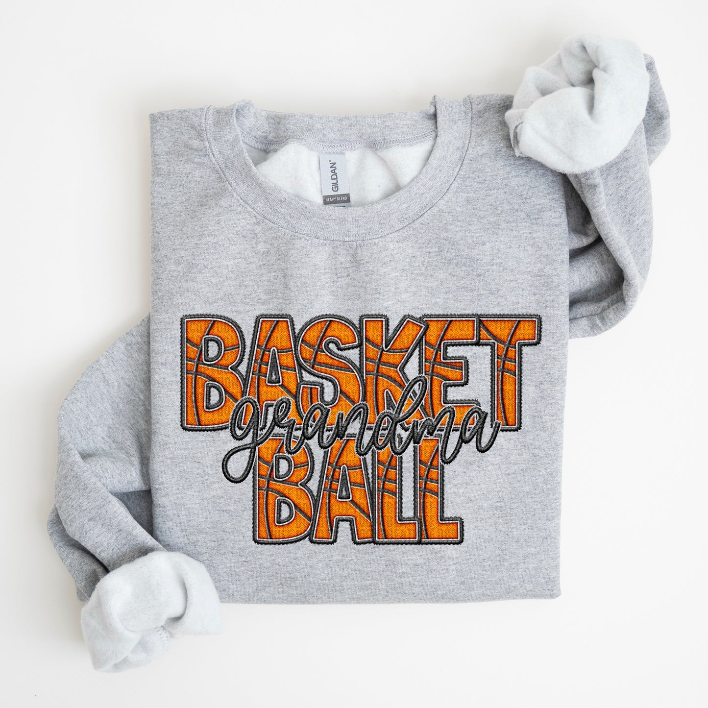 Faux Embroidery Basketball; Grandma
