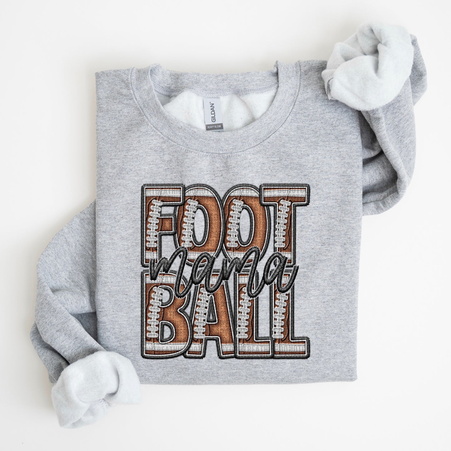 Faux Embroidery Football; Mama
